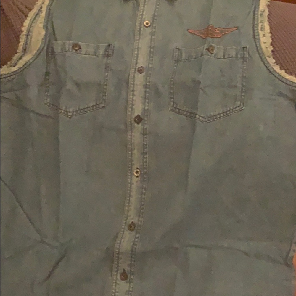 Sleeveless jean jacket